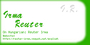 irma reuter business card